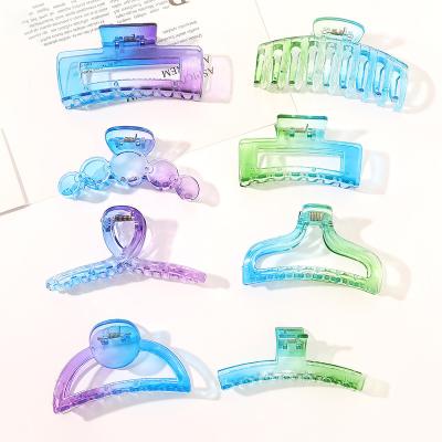 China Hair Decoration Women Fashion Party Accessories Clear Colored Acrylic Hair Claws for sale