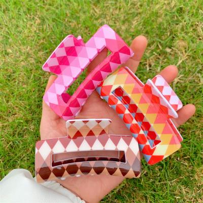 China Wholesale Hair Decoration Women Colored Square Hair Claw Clips for sale