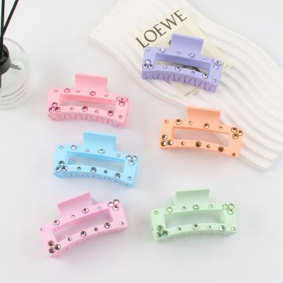 China Plastic Hair Decoration 8.5cm Women Square Crystal Hair Claws For Hair Decoration for sale