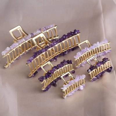 China Natural Stone Hair Decoration Hair Claw For Women Vintage Hair Accessories for sale