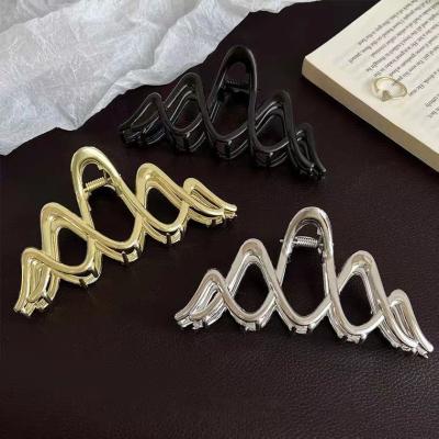 China Hair Decoration Factory Direct Large Wave Metal Hair Claw Big For Women for sale