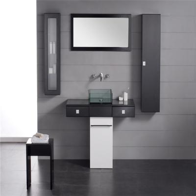 China Modern With Side Tall Cabinet Design Luxury Bathroom Vanity Cabinet for sale