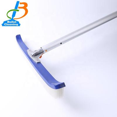 China PP+PET+IRON Adjustable Aluminum Telescopic Cleaning Brush Mesh Rake Net Baskets Pole Saving 18 Inch Long for sale