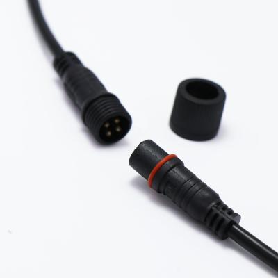 China Led Light Black Factory Outlet M14 4 Pins Waterproof Connector for sale