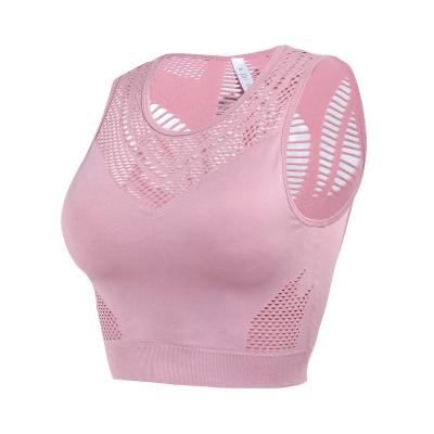 China New Wholesale Hollowed-out Seamless QUICK DRY Yoga Sports Bra Sports Bra Vest Shockproof Running Bra Fitness Popular for sale