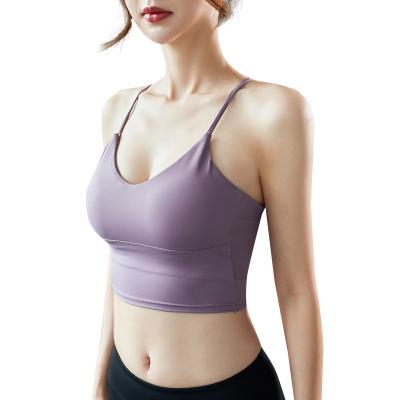 China New QUICK DRY yoga clothing women crisscross back sexy sports vest running quick dry women's fitness underwear shockproof wholesale for sale