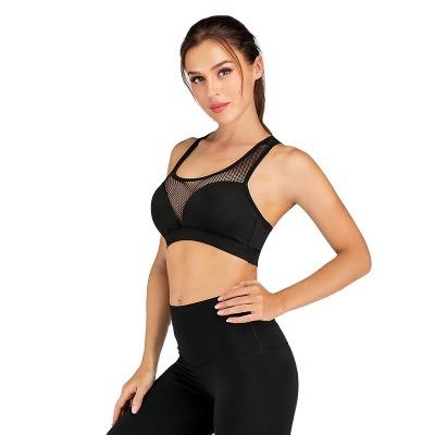 China 2021 Wholesale Breathable New Nylon Spandex Accept Customized Yoga Bar Logo Top Custom Yoga Bra No Bra Borders Sexy Sports Bra Yoga for sale