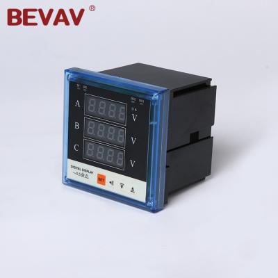 China 72*72mm Multifunctional LED Display Digital Panel Meter Three Phase Voltamter, Voltage Meter With Rs485 XD72-3V for sale