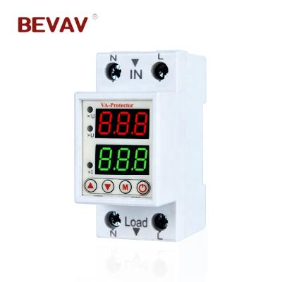 China Over voltage and under voltage and over current and under current protector 16A BE-1VDIN for sale