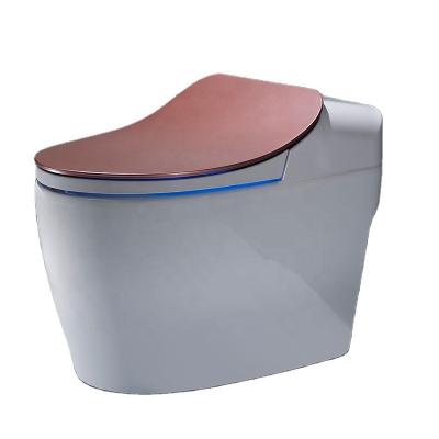 China Dual-Flow Seat Water Temperature Adjustable Ceramic Smart Toilet Bidet Heating One-Piece Toilet for sale