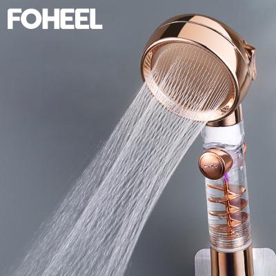 China No Switch Handheld Shower Water Saving One Button Turbo Stop Water Pressurized High Pressure Shower Head for sale