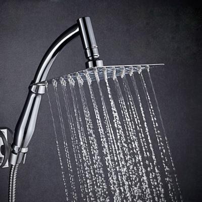 China No-Drill 6 and 8inch Shower Head Stainless Steel Water Saving Bathroom Rain Spa Hand Held Shower Head for sale