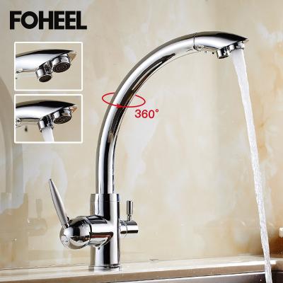 China Hot And Cold Water Kitchen Sink Faucet On The Other Side Classic Double Handle Kitchen Sink Faucet Filtered Kitchens Faucets for sale