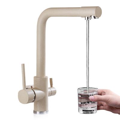 China Other Kitchen Double Handle Hot and Cold Water Classic Kitchen Sink Mixer Tap Filtered Kitchens Faucets for sale