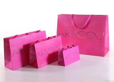 China Bolso de compras impreso rosa elegante del papel de Kraft, bolsos del regalo del papel de Kraft en venta