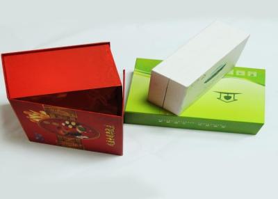 China Cajas de regalo del collar y del pendiente del color rojo con las tapas, oro/hoja de plata en venta