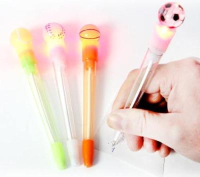 China Football Novelty Plastic Pens For Kids With LED Light for sale