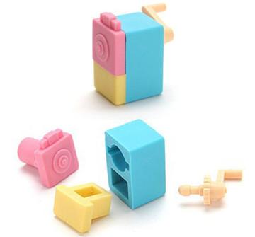 China Take Apart Erasers With Pencil Sharpener Shape For Children for sale