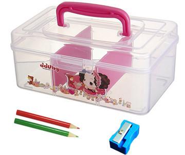 China Transparent Plastic Stationery Box Set For Girls for sale