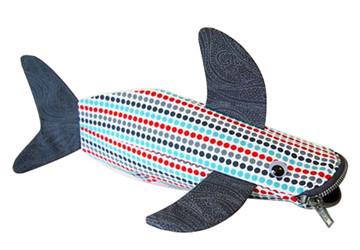 China Cute Cloth Shark Pencil Pouch / Case With Zipper for sale