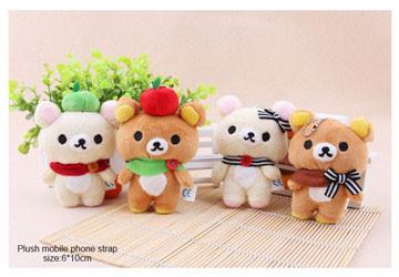 China Plush Rilakkuma Mobile Phone Strap for sale