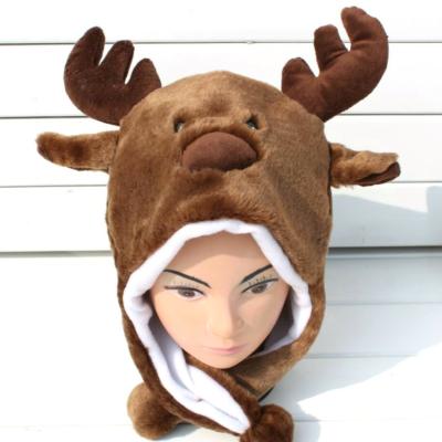 China Custom Cartoon Elk Plush Hat for sale