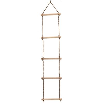 China Eco - Friendly Outdoor Wooden Rope Ladder Rope Ladder Games For Playground Equipment for sale