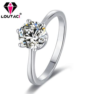 China LOUTACI Fire Color VVS1 Custom Cut CLASSIC Stone & Brilliant Moissanite Jewelry D Small Of Excellent Set Six Prongs S925 Sliver Rings for sale