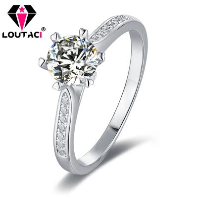 China LOUTACI CLASSIC Best Place to Buy Moissanite Women's Cut Sliver Ring Name Design S925 D Color VVS1 Online Excellent Ring for sale