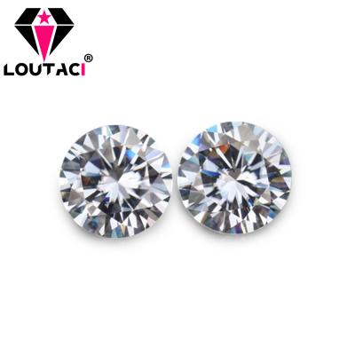 China Color Game Or Fire LOUTACI Gemstones For Engagement Moissanite Rings 0.8-3.0mm Small Size Clarity VVS1 White Color Round Cut For Lady for sale