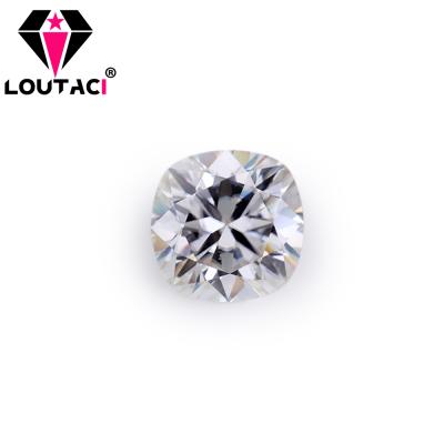 China Color Play or Fire Cushion LOUTACI Moissanite Cut Engagement Rings VVS1 DEFGHIJ White Color Lady Jewelry For Sale for sale