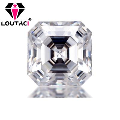 China Color Play or Fire LOUTACI Gemstones Best Quality Moissanite Asscher Cut White Color DEFGHIJ Women Party Jewelry Precious Gemstones for sale