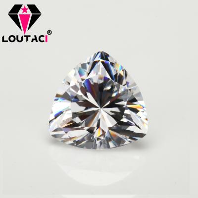 China Color Play Or Classic White Fire LOUTACI Stones Used In Jewelry Good Quality Women Party Clarity VVS1 DEFGHIJ Trillion Cut Moissanite for sale