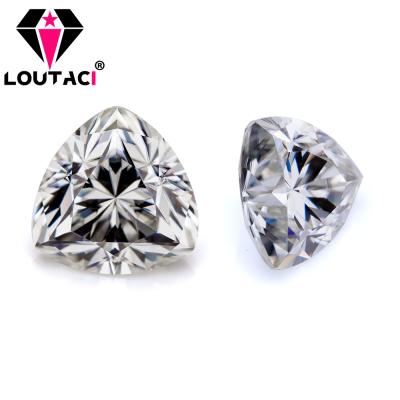 China Color Play Or Classic White Fire LOUTACI Stones Used In Jewelry Good Quality Women Party Clarity VVS1 DEFGHIJ Trillion Cut Moissanite for sale