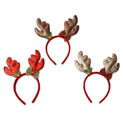 China Plush+PVC Sublimation Christmas Hair Accessories Milu Deer Horn Hairpin for sale