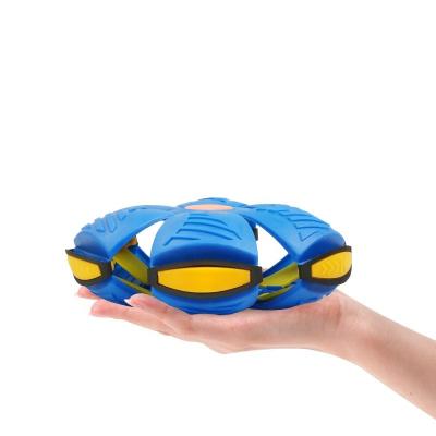 China Durable Sports Flat Ball Flying Saucer Solid Red Blue Bumper Ball With 3 Lights And 6 Lights Play Blast Ball Disc for sale