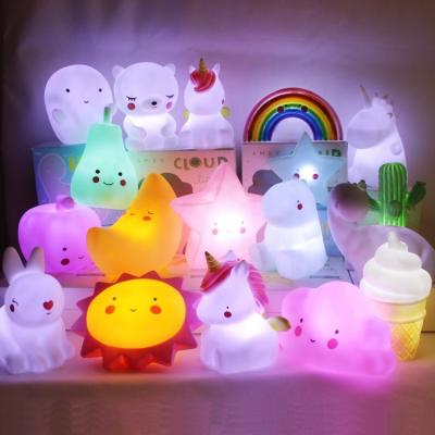 China Evade Glue+ABS 3D Ins Unicorn Cartoon MINI Night Lights Luminous LED Bedroom Bedside Lamp Kids Toy for sale