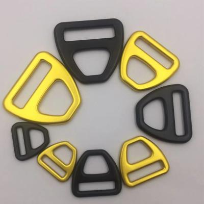 China Various sample size handbag triangle shape free buckle, metal aluminum buckle for bag parts, bag strap triangle buckle for sale