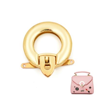 China Hot Sale Circular Push Lock Metal Bag Buckle Purse Purse Accessory For Handbags for sale