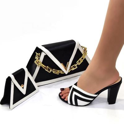 China Nice breathable high quality wholesale italian shoes and bag set for african party for sale