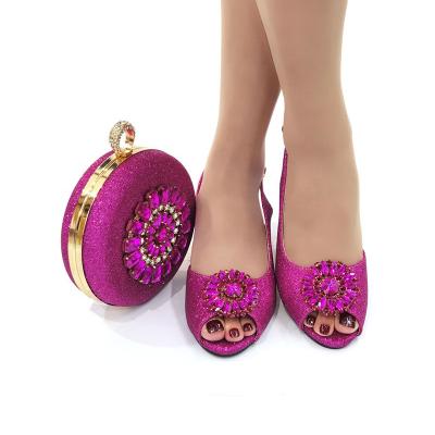 China New Arrival Breathable Green Italian Ladies Shoes And Matching Bags And Bags Set For Women for sale