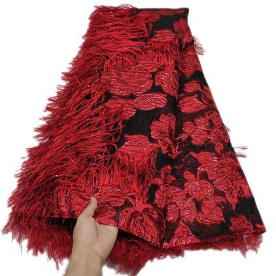 China Viable Wholesale New Design Jacquard Lace Fabrics African Brocade Lace Styles Lace Fabrics for sale