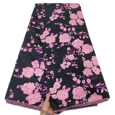 China Viable Luxury African Jacquard Jacquard Brocade Lace Fabric Nigerian African Lace For Wholesale for sale