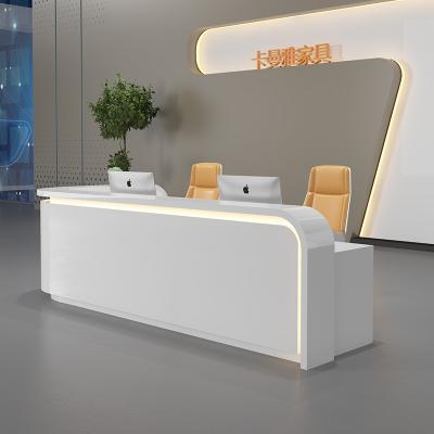 China L Shape Modern Luxury Wholesale Design Salon Front Desk Led Gym Shop Cashier Beauty Reception Counter for sale