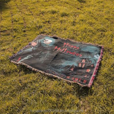 China 2022 Universal Blanket Towel New Hot Sales Can Be Customized Halloween Company Gift Jacquard Picnic Travel Sit Blanket Sofa for sale