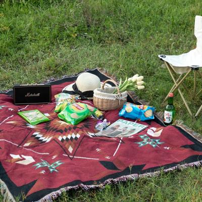 China 2022 Portable New Sectional Sofa Blanket Picnic Blanket Can Be Customized Yarn-dyed Bohemian Jacquard Boho Picnic Blanket Blanket for sale