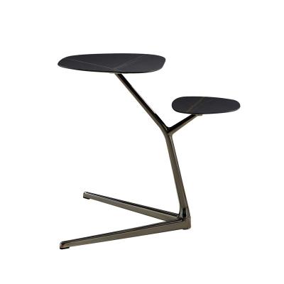 China K.D. Corner Sofa Side Table Circles Leg Round Plywood Side Table Cafe Aluminum Decorated Round 2 Tier Modern Round Shape Metal for sale