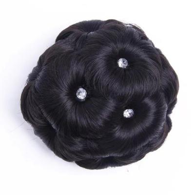 China Loose Deep Wave Trendy Dome Quality Braided Easy To Decorate Round Bun Hair Pieces for sale