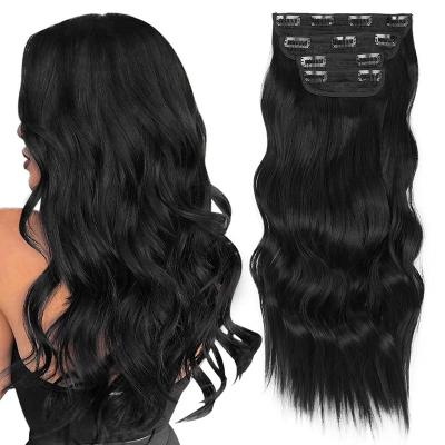 China V-Tip Hair 4-Pack Long Soft Wavy Thick Wigs Cut In Extensions for sale