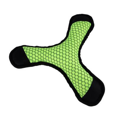 China Good Quality Triangle And Bone Stocked Mesh Soft Plush Sound Making Shape Chewing Toy For Dogs for sale